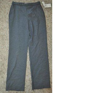 Womens Dress Pants 6T Tall Gray Elastic Waist Straight Flat Front Dana Buchman